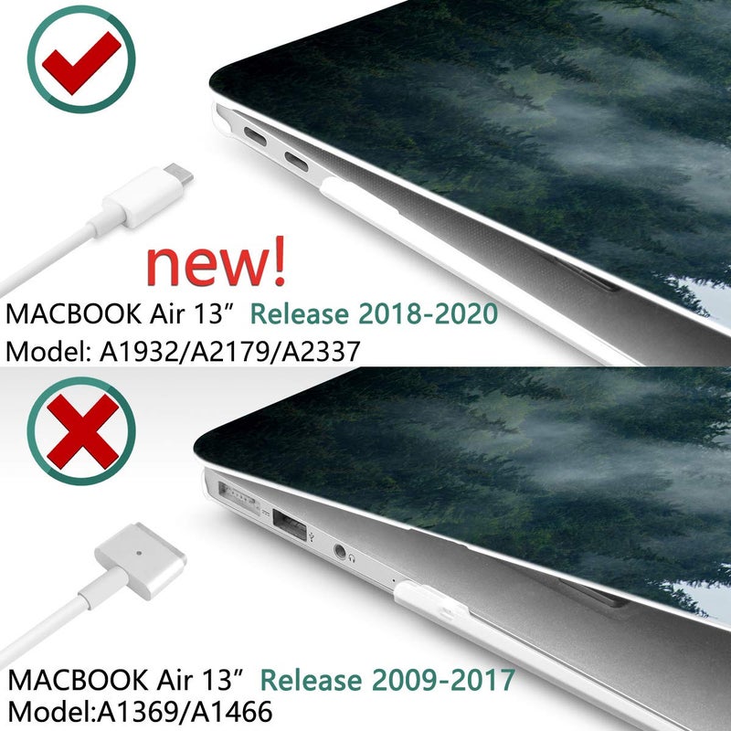 Batianda Laptop Case for MacBook Air 13 2020 2019 2018 with Touch ID & Retina (A2337 A2179 A1932) Floral Series Clear Hard Shell with Keyboard Cover Screen Protector for New Mac Air 13.3 inch, Forest - Image 2